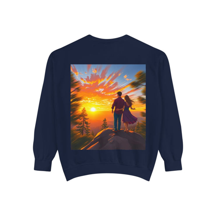 Romantic Sunset Sweatshirt – Cozy Fall Couples Sweater.