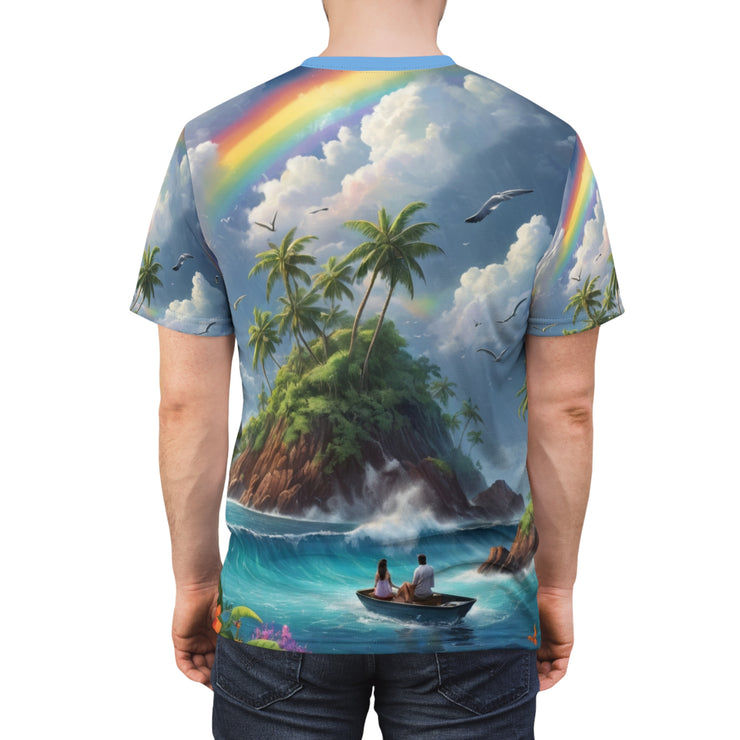 Tropical Romance Beach Tee – Summer Couple Shirt