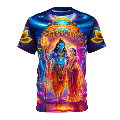 Shiv Parvati Temple Galaxy Tee – Spiritual Cosmic Shirt