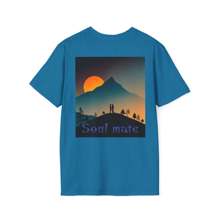 Romantic Sunset Couple Art T-Shirt – Colorful Painting Tee