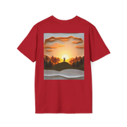 Romantic Sunset Couple Art T-Shirt – Nature Adventure Top
