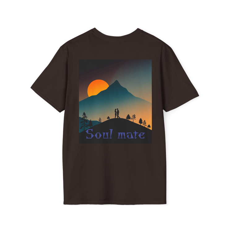 Romantic Sunset Couple Art T-Shirt – Colorful Painting Tee