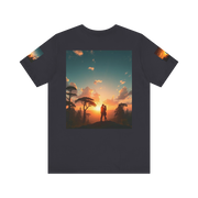 Futuristic Sunset Couple Tee – Space Graphic T-Shirt