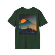 Romantic Sunset Couple Art T-Shirt – Colorful Painting Tee