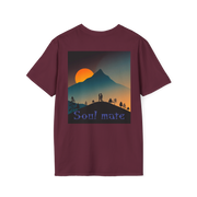 Romantic Sunset Couple Art T-Shirt – Colorful Painting Tee