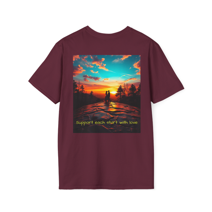 Support Love Sunset T-Shirt – Couples Graphic Tee