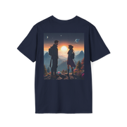 Sci-Fi Romantic Mountain Couple T-Shirt – Galaxy Love Tee.
