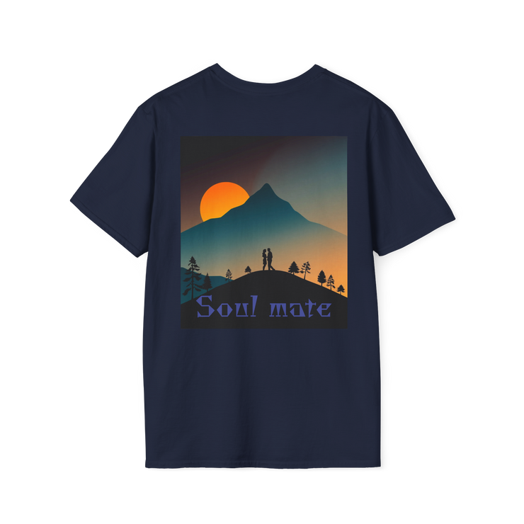 Romantic Sunset Couple Art T-Shirt – Colorful Painting Tee