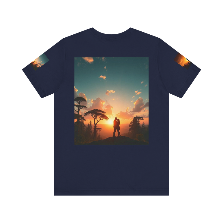 Futuristic Sunset Couple Tee – Space Graphic T-Shirt