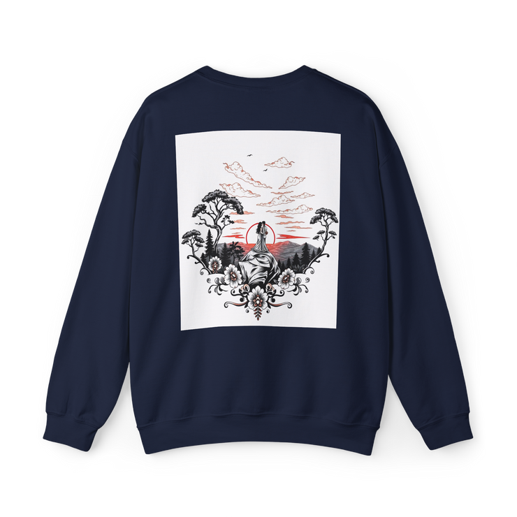 Tattoo Sky Sunset Sweatshirt – Retro Mountain Art Pullover