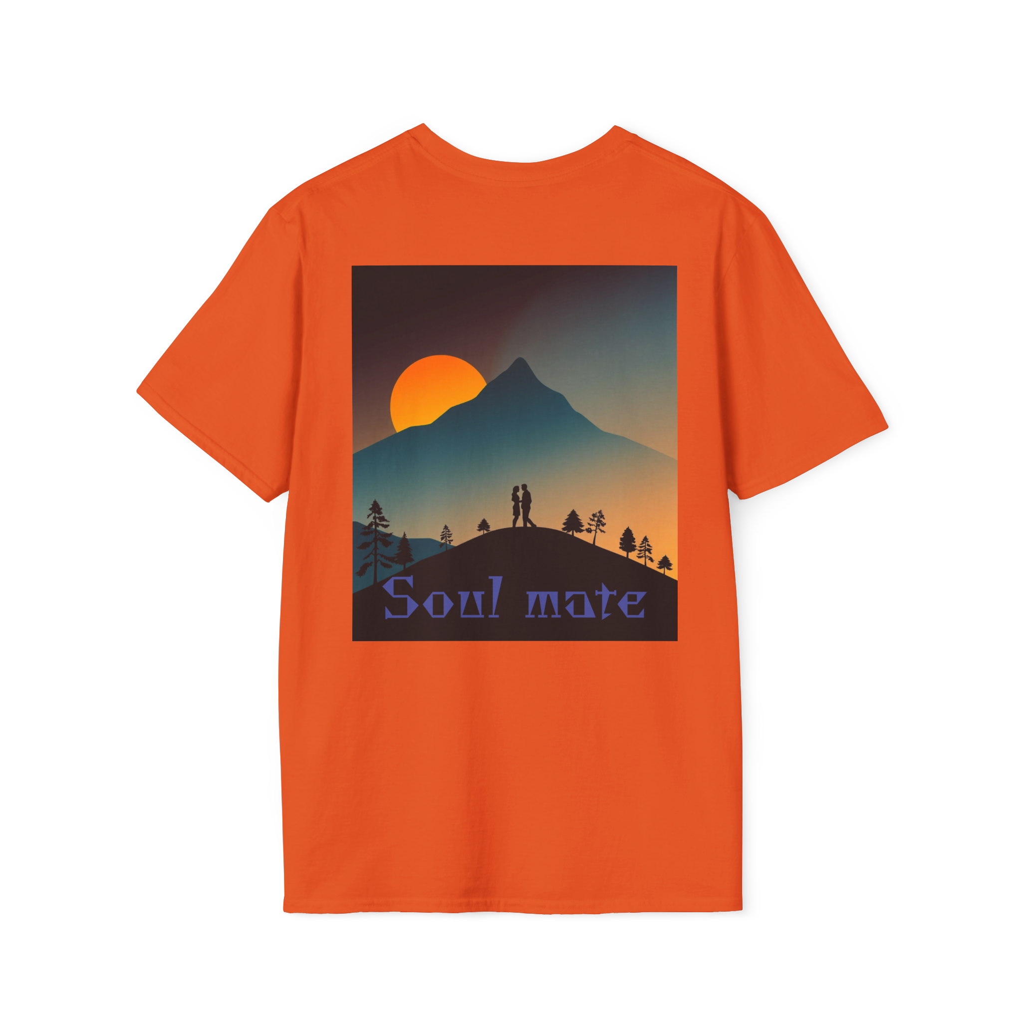 Romantic Sunset Couple Art T-Shirt – Colorful Painting Tee