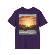 Romantic Sunset Couple Art T-Shirt – Nature Adventure Top