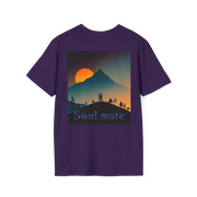 Romantic Sunset Couple Art T-Shirt – Colorful Painting Tee