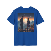 Sci-Fi Romantic Mountain Couple T-Shirt – Galaxy Love Tee.