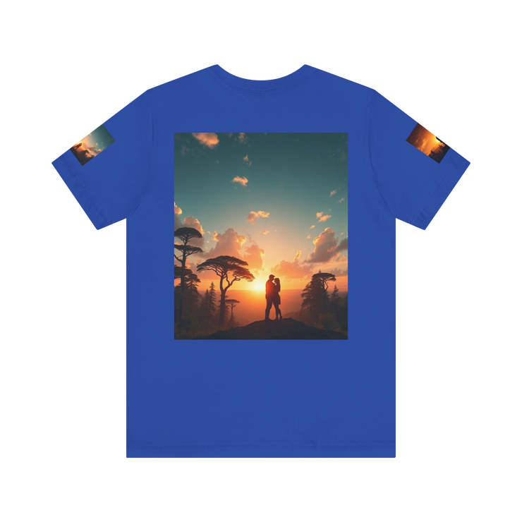 Futuristic Sunset Couple Tee – Space Graphic T-Shirt