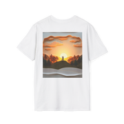 Romantic Sunset Couple Art T-Shirt – Nature Adventure Top