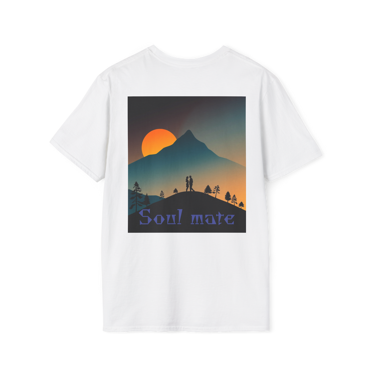 Romantic Sunset Couple Art T-Shirt – Colorful Painting Tee