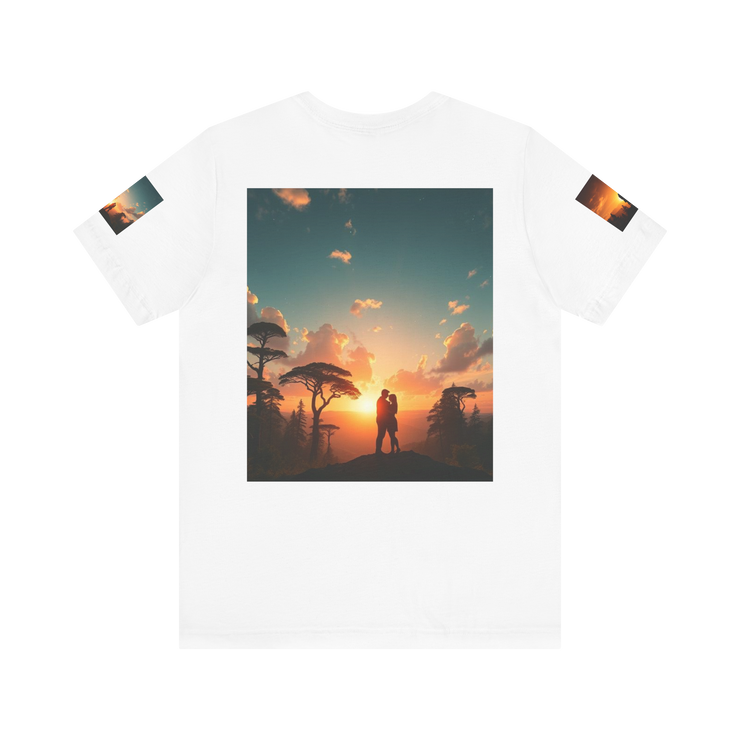 Futuristic Sunset Couple Tee – Space Graphic T-Shirt