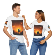 Futuristic Sunset Couple Tee – Space Graphic T-Shirt