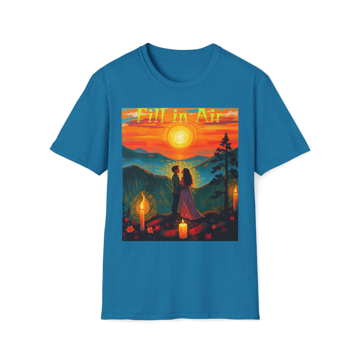 Romantic Sunset Couple Art T-Shirt – Colorful Painting Tee