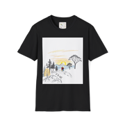 Romantic Sunset Couple Sketch T-Shirt – Nature Inspired Tee