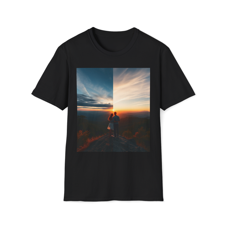 Cinematic Split Sky T-Shirt – Romantic Nature Film Tee