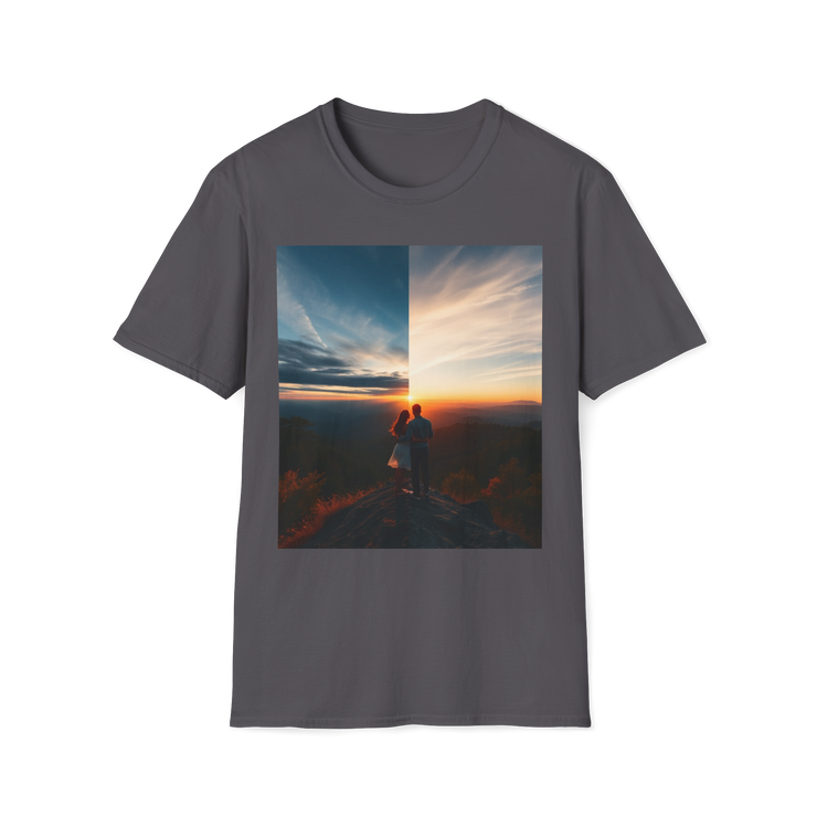 Cinematic Split Sky T-Shirt – Romantic Nature Film Tee
