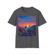 Sci-Fi Romantic Mountain Couple T-Shirt – Galaxy Love Tee.