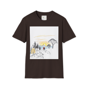 Romantic Sunset Couple Sketch T-Shirt – Nature Inspired Tee