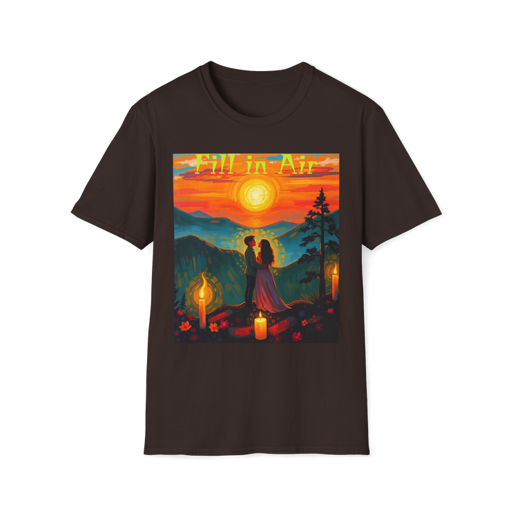 Romantic Sunset Couple Art T-Shirt – Colorful Painting Tee