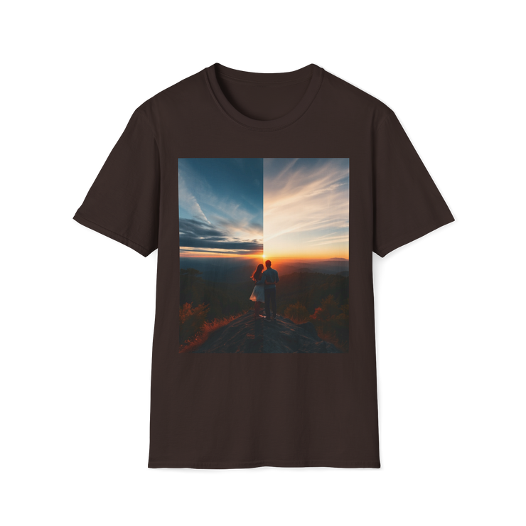 Cinematic Split Sky T-Shirt – Romantic Nature Film Tee