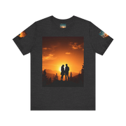 Futuristic Sunset Couple Tee – Space Graphic T-Shirt