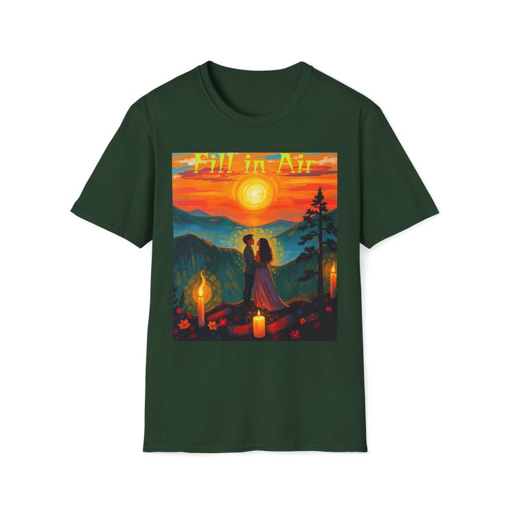 Romantic Sunset Couple Art T-Shirt – Colorful Painting Tee