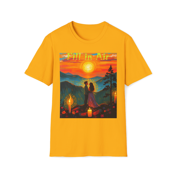 Romantic Sunset Couple Art T-Shirt – Colorful Painting Tee