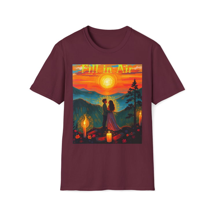 Romantic Sunset Couple Art T-Shirt – Colorful Painting Tee