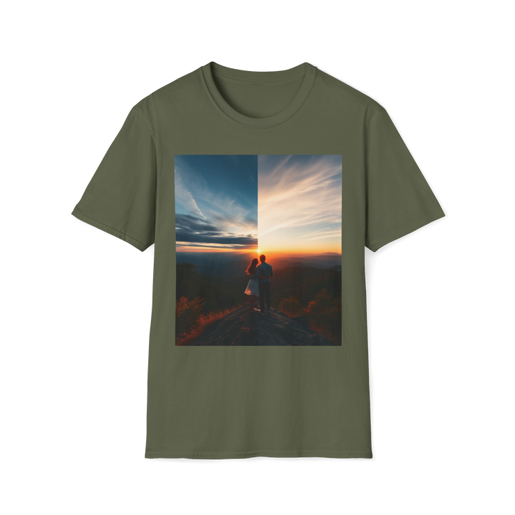 Cinematic Split Sky T-Shirt – Romantic Nature Film Tee