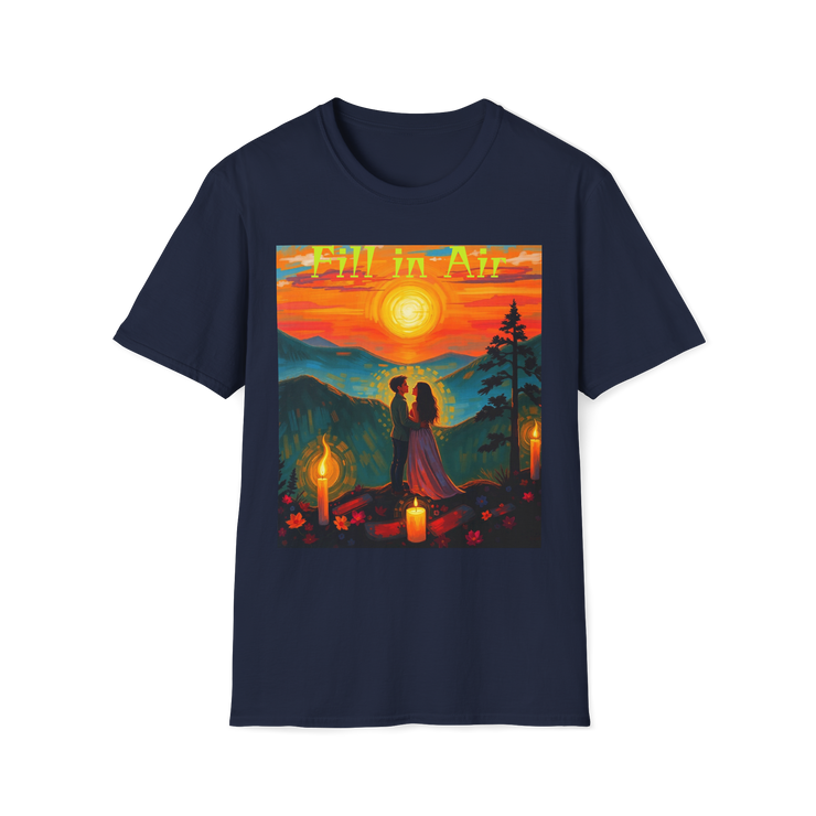 Romantic Sunset Couple Art T-Shirt – Colorful Painting Tee