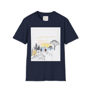 Romantic Sunset Couple Sketch T-Shirt – Nature Inspired Tee
