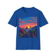Sci-Fi Romantic Mountain Couple T-Shirt – Galaxy Love Tee.