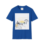 Romantic Sunset Couple Sketch T-Shirt – Nature Inspired Tee