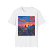 Sci-Fi Romantic Mountain Couple T-Shirt – Galaxy Love Tee.