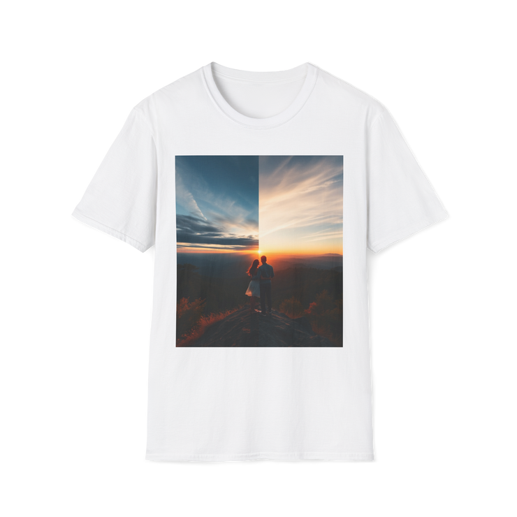 Cinematic Split Sky T-Shirt – Romantic Nature Film Tee