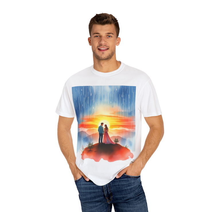 Romantic Sunset Couple T-Shirt – Anniversary Gift Tee