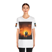 Futuristic Sunset Couple Tee – Space Graphic T-Shirt