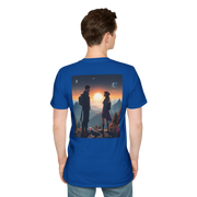 Sci-Fi Romantic Mountain Couple T-Shirt – Galaxy Love Tee.