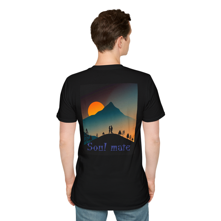 Romantic Sunset Couple Art T-Shirt – Colorful Painting Tee