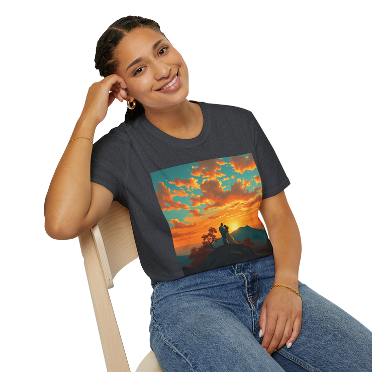 Support Love Sunset T-Shirt – Couples Graphic Tee