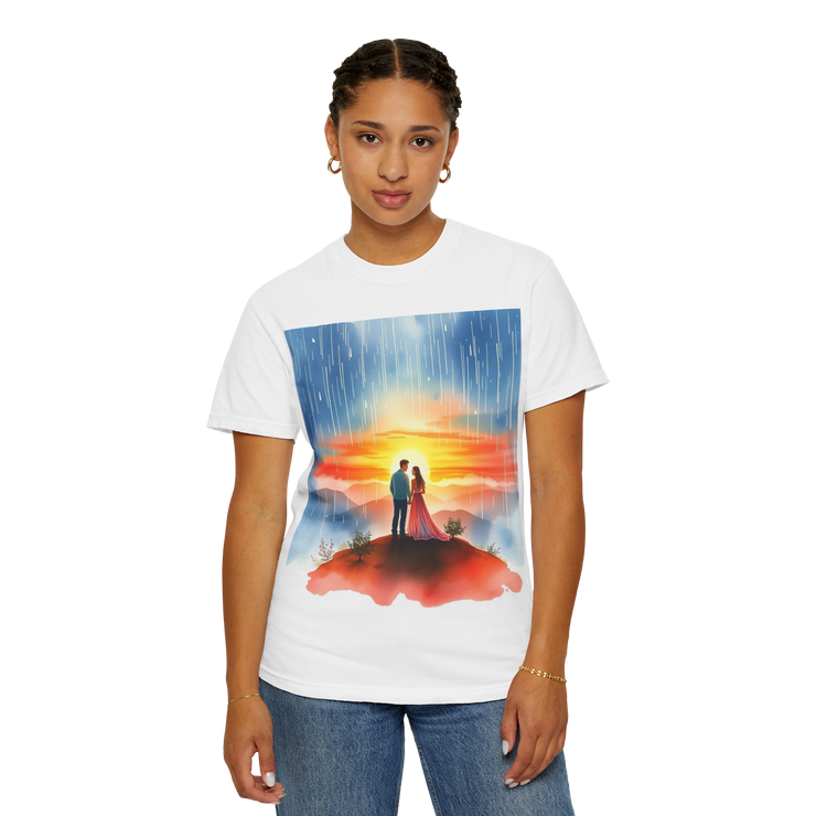Romantic Sunset Couple T-Shirt – Anniversary Gift Tee
