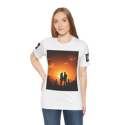 Futuristic Sunset Couple Tee – Space Graphic T-Shirt